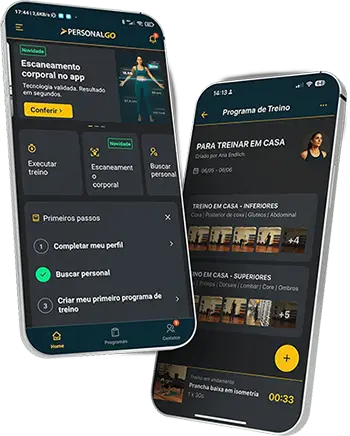 Planos de treinos feito pelo pelo seu personal trainer no PersonalGO
