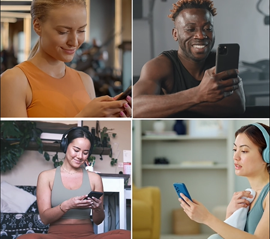Representação de personal trainer online alcançando alunos em diferentes países