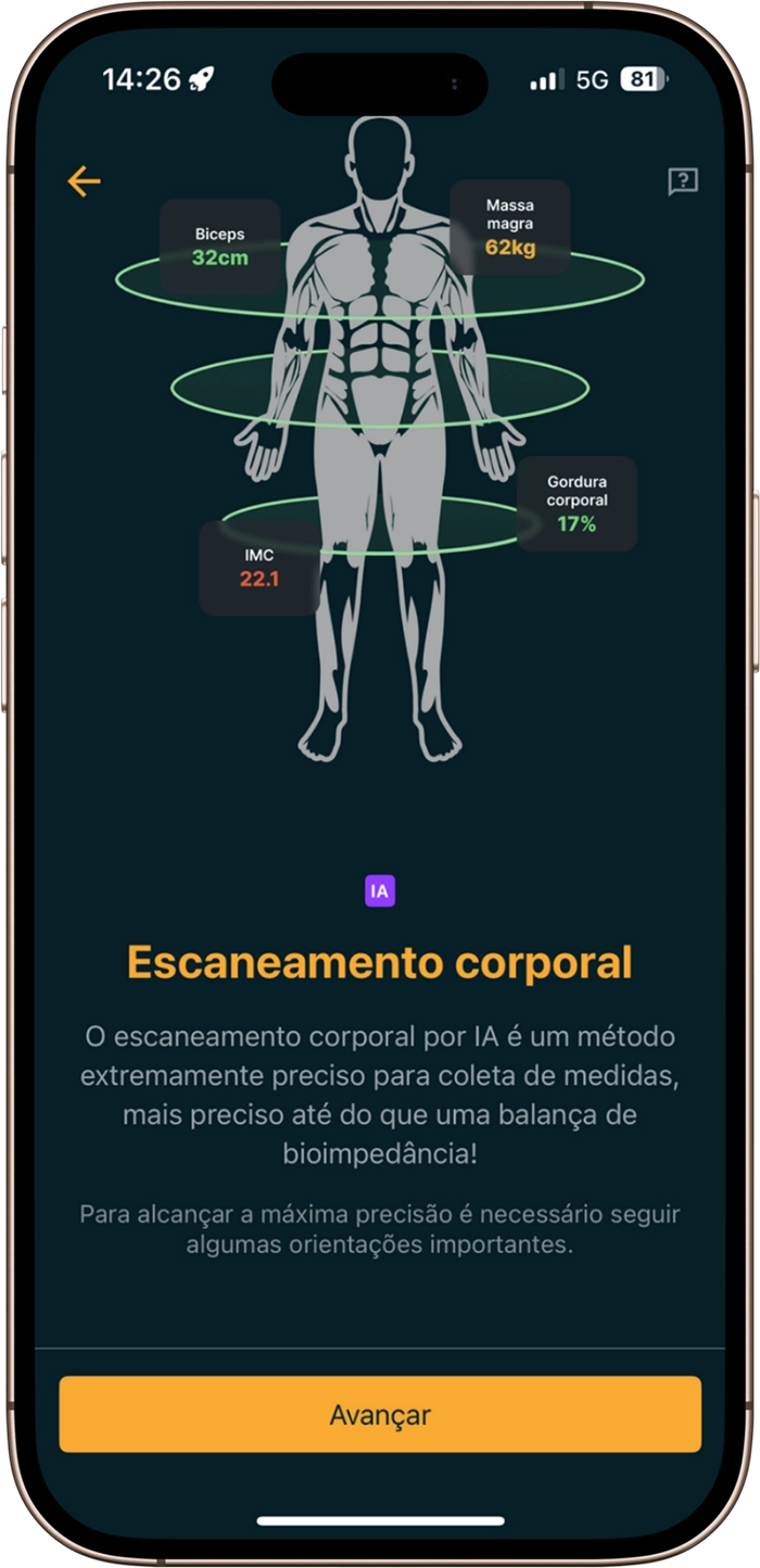 Mockup Escaneamento Corporal PersonalGO