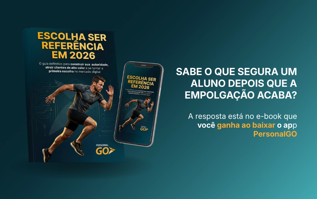Marketing para personal trainer no e-book "Escolha ser referência em 2026" da PersonalGO