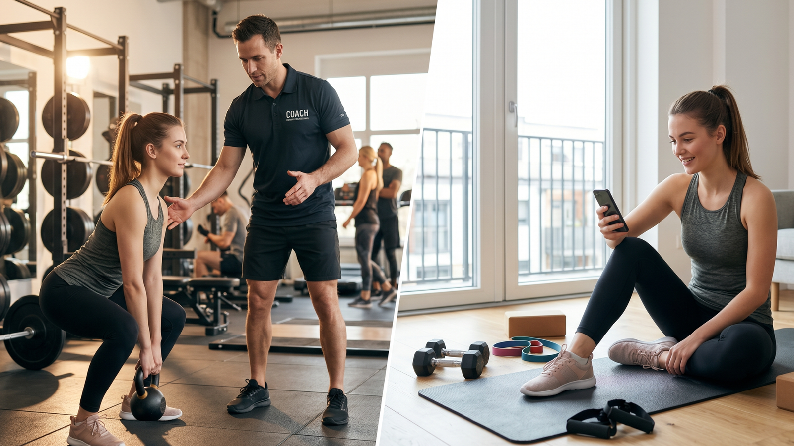 comparativo personal trainer presencial e acompanhamento online de treino