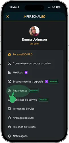 Tela de perfil do Personal Trainer